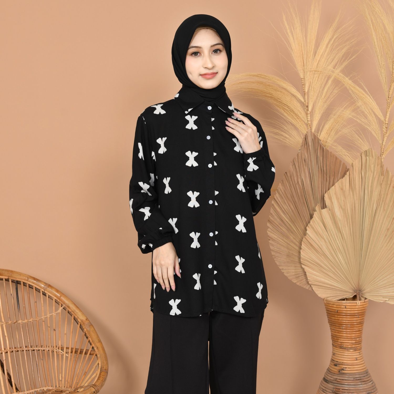 Gambar ATASAN WANITA RAYON PREMIUM HALUS MOTIF PITA